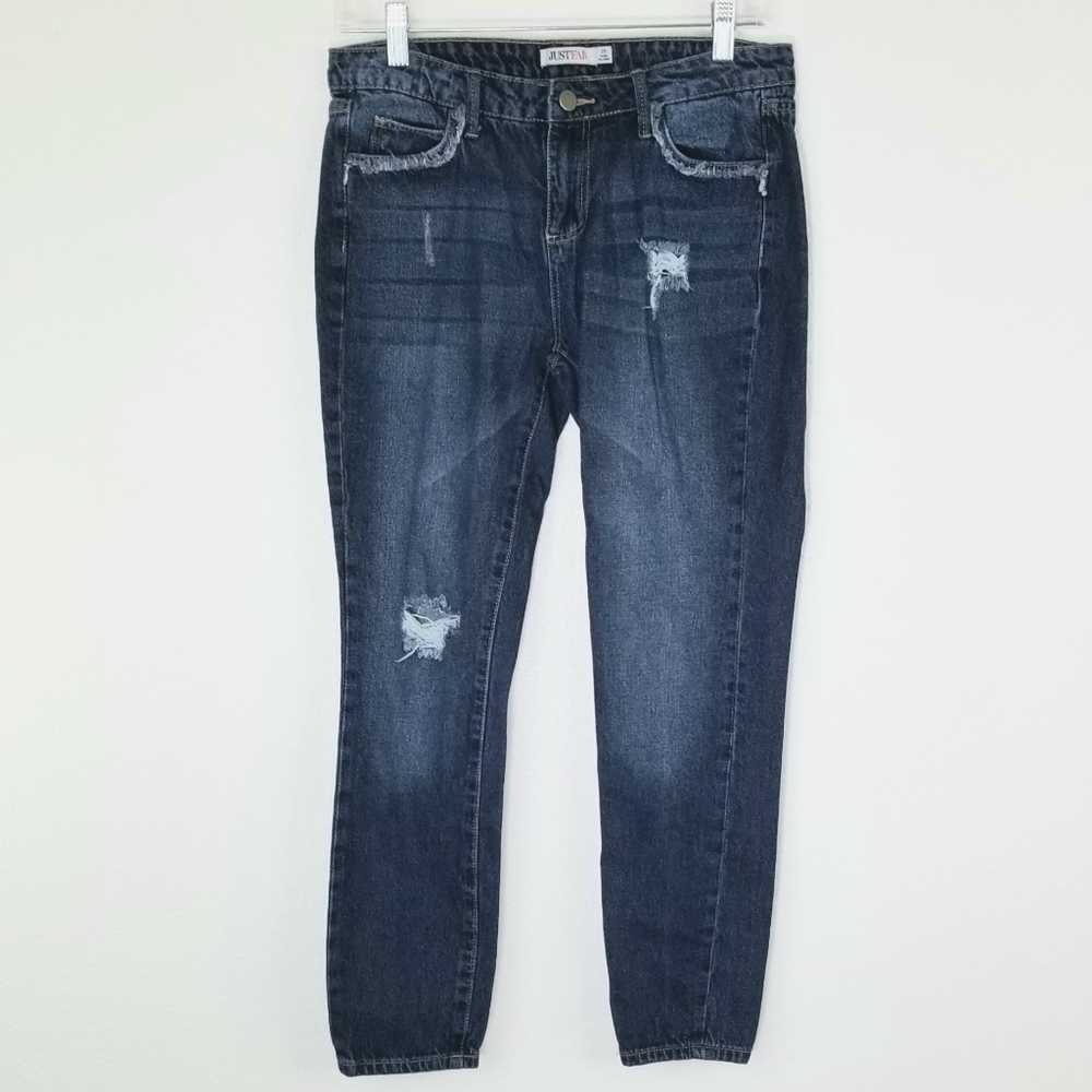 JUSTFAB Distressed Crop Jeans, size 26